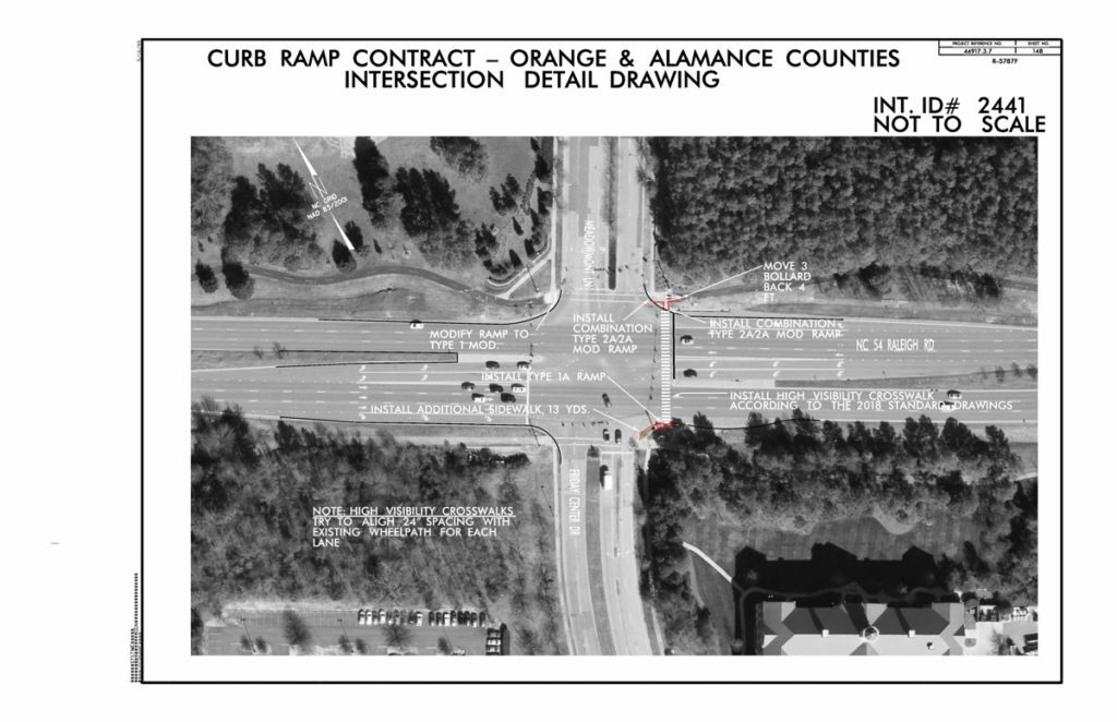NC 54/Meadowmont Lane/Friday Center Drive crosswalk plans
