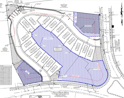 Planned townhomes on Williamson Drive and Carr Street