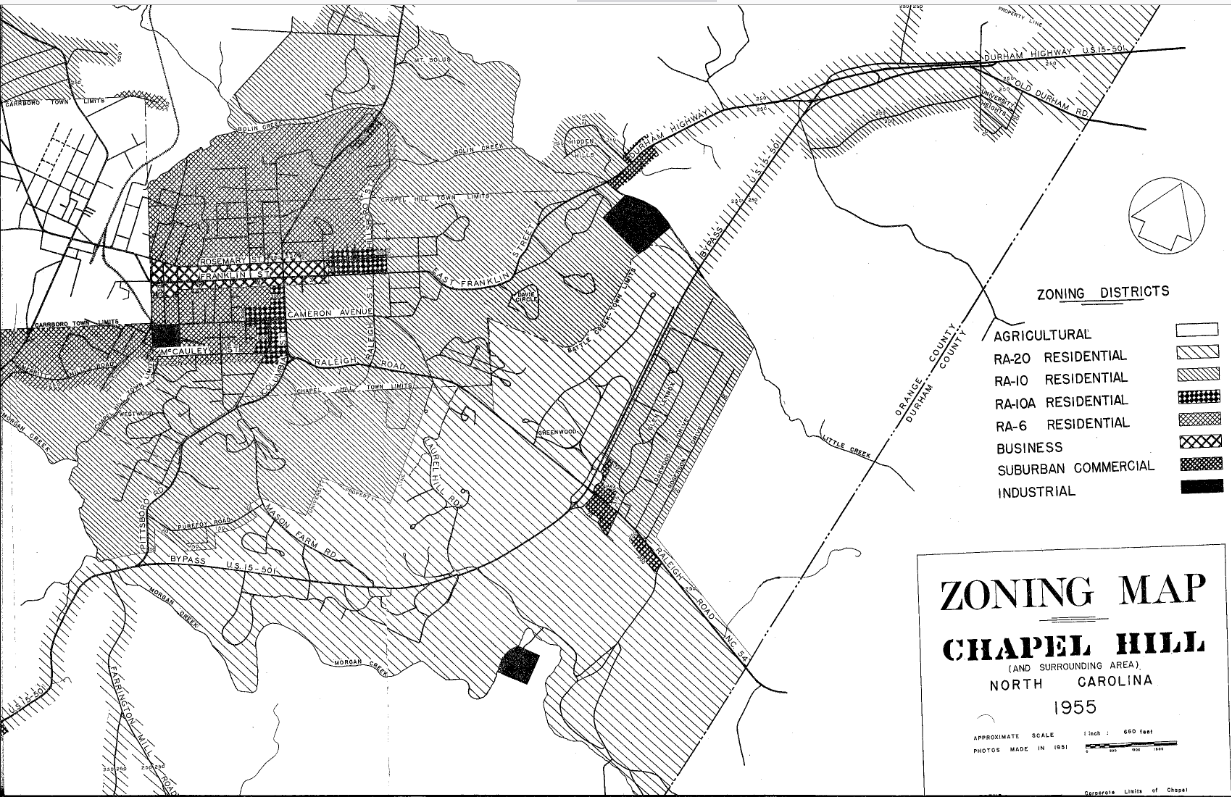 This is the 1955 zoning map for Chapel Hill Triangle Blog Blog