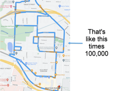 Connecting streets, and 184,756 unique paths to Whole Foods