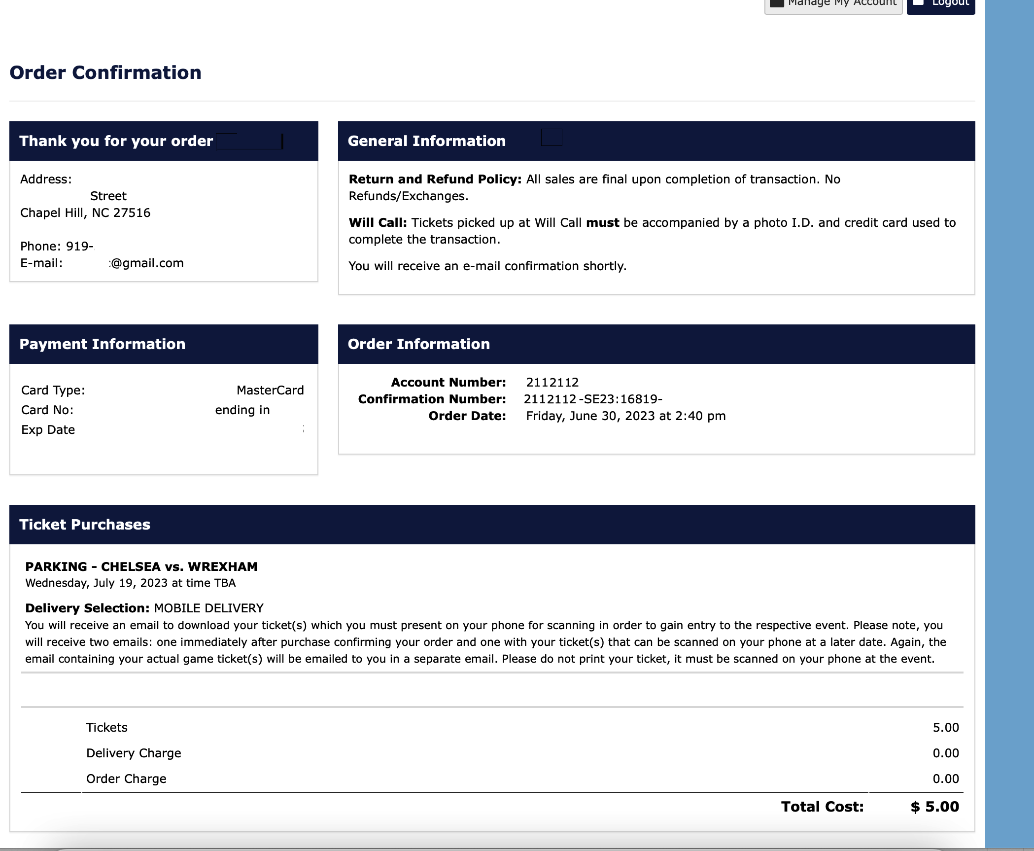 A screen illustrating the parking pass purchase process 