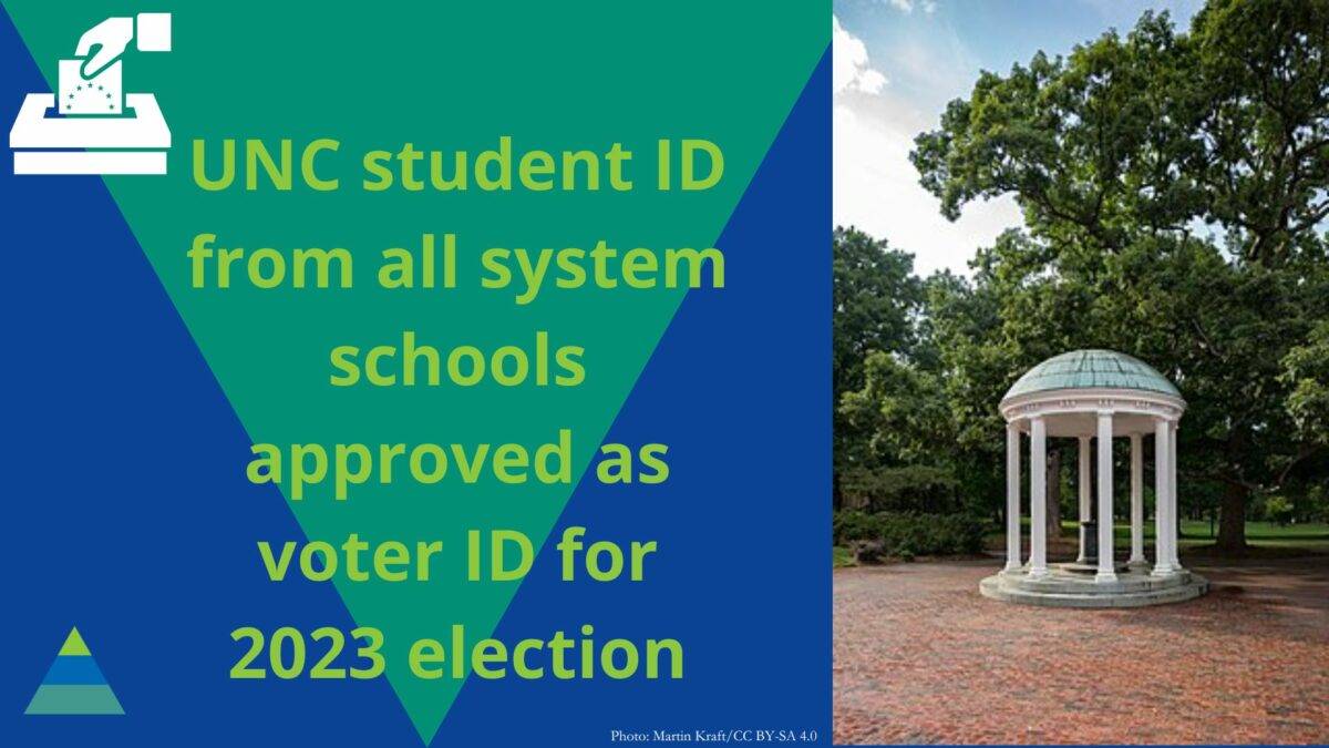 UNC student ID from all system schools approved as voter ID for 2023 election