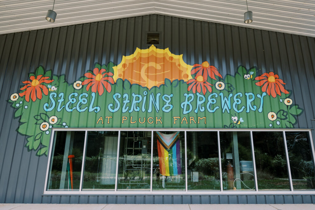 Steel String Brewery at Pluck Farm is located less than a mile from the Cane Creek Reservoir