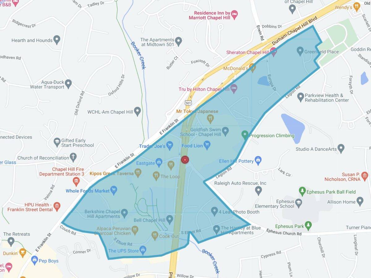 Map of the Blue Hill neighborhood