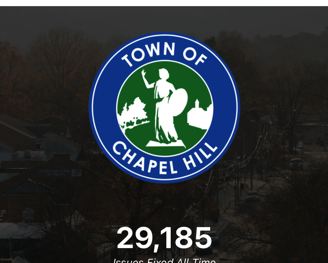 Main screen of the Town of Chapel Hill Chapel Hill Connect App