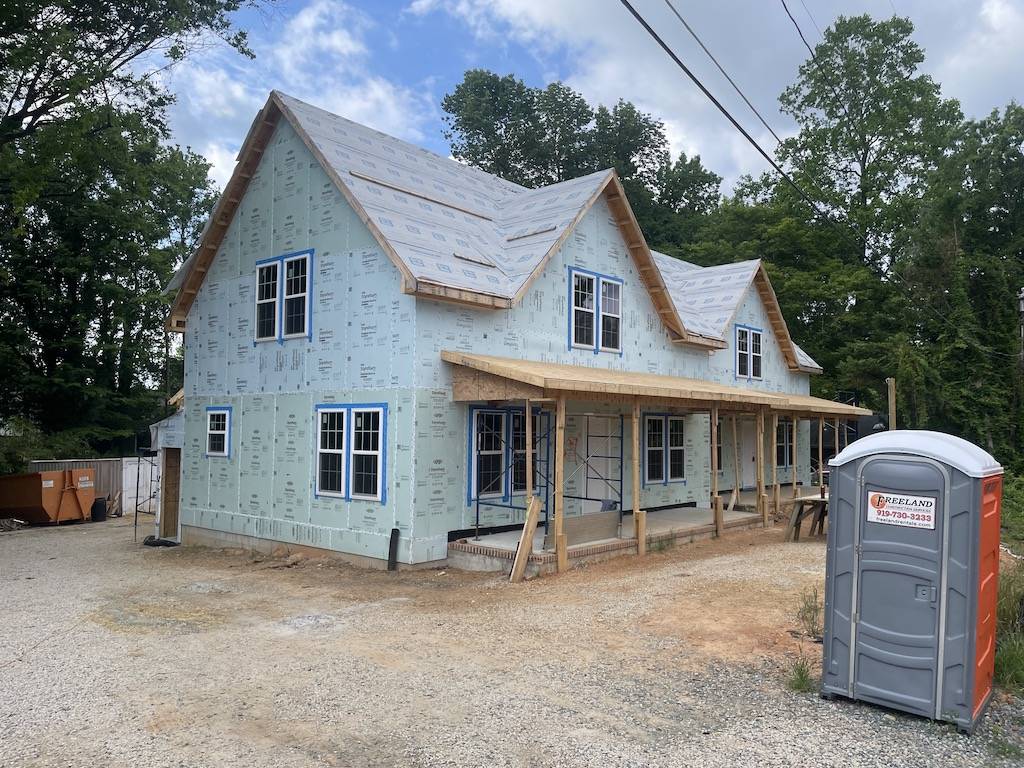 An image of a duplex under construction in Northside.