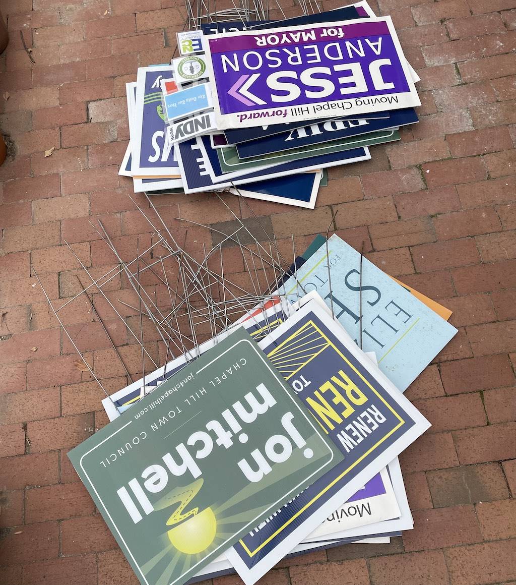 Did you know? Mayor Pam runs a very efficient political yard sign clean-up effort