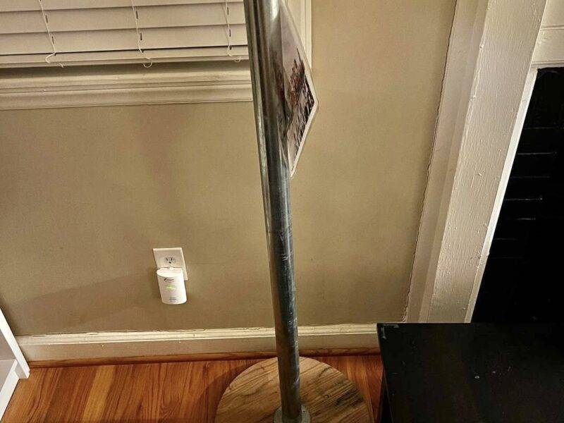 A Festivus pole sits in the living room of Planning Commissioner Louie Rivers home