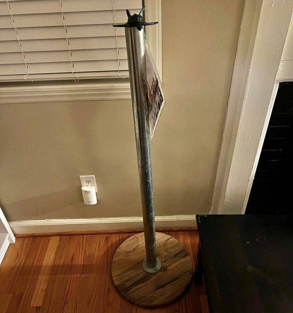 A Festivus pole sits in the living room of Planning Commissioner Louie Rivers home