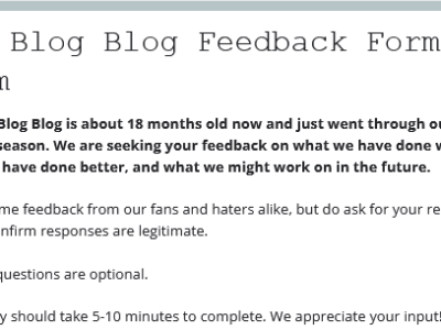 Please fill out the blog blog feedback form form