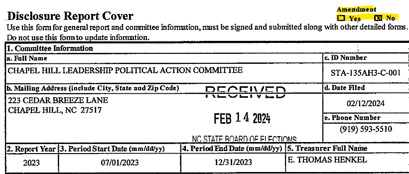 Update: The CHALT-PAC amended their campaign finance form – here’s what we noticed.