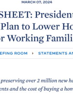 Great news. President Biden is going to announce a plan to lower housing costs tonight.