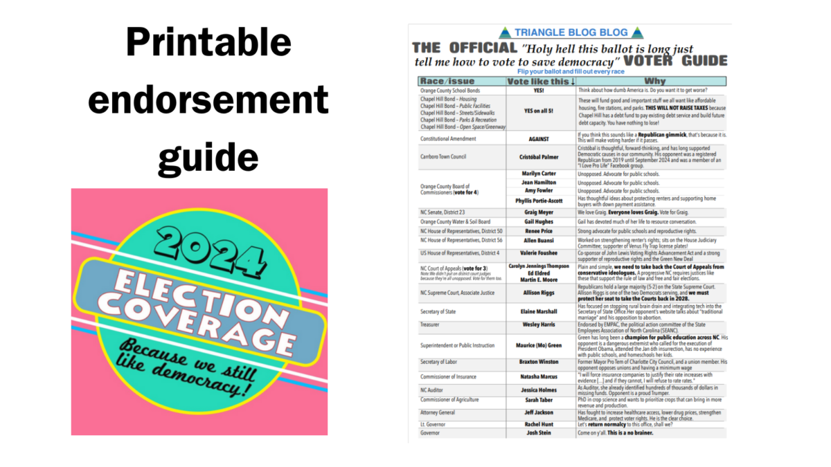 Printable pdf our 2024 endorsement guide for North Carolina elections