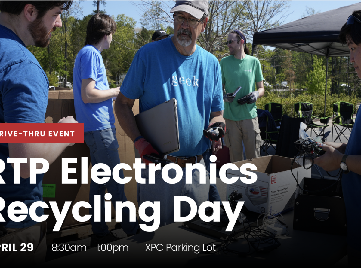RTP Electronics Recycling day April 29 - 8:30 - 1:00PM