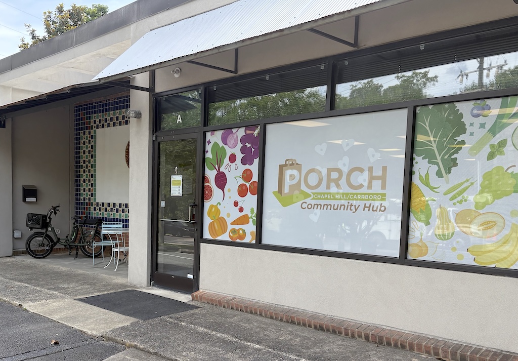Front entrance for PORCH's new dedicated location in Carrboro