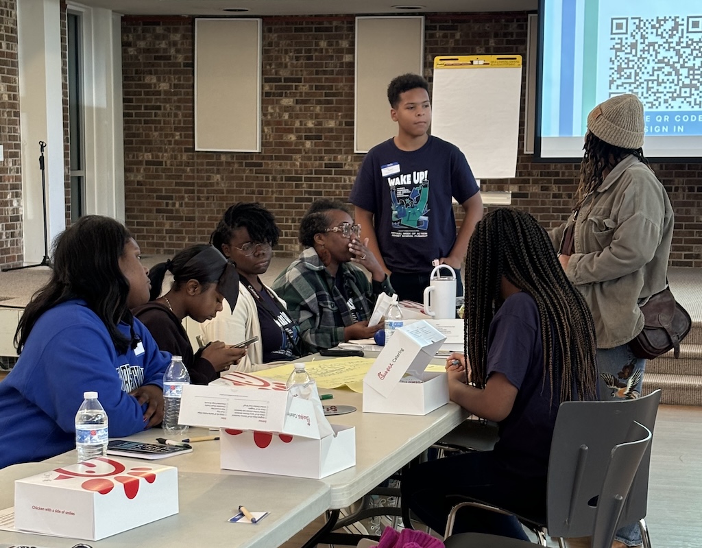 Youth collaborating at an event a Binkley Baptist Church in Chapel Hill
