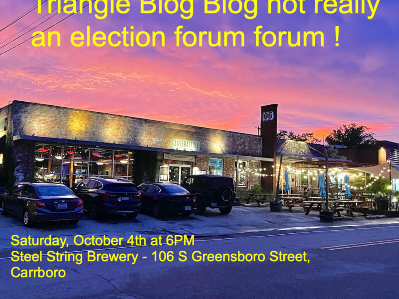 The first annual Triangle Blog Blog not really an election forum forum