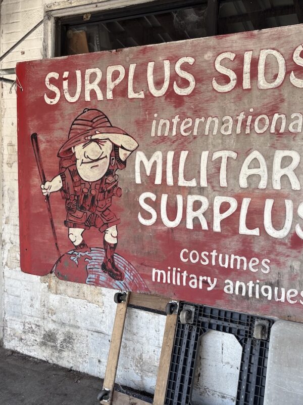 Someone has stolen the famous Surplus Sids Sign in Carrboro – Barry wants it back