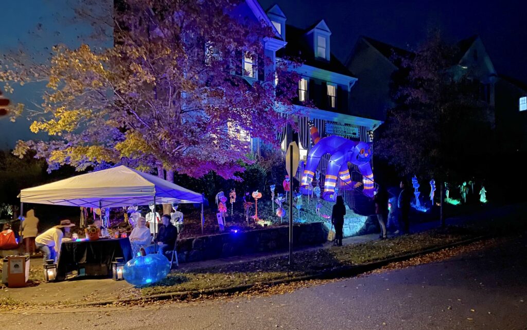 A house decorated for Halloween