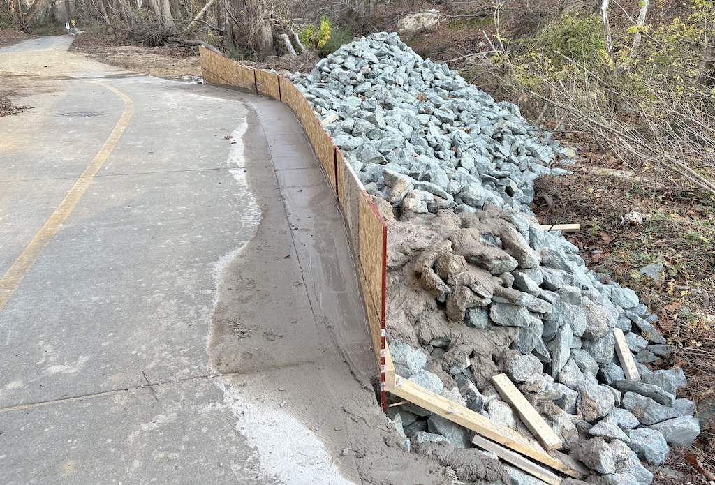 Repairs to Morgan Creek Greenway are shown